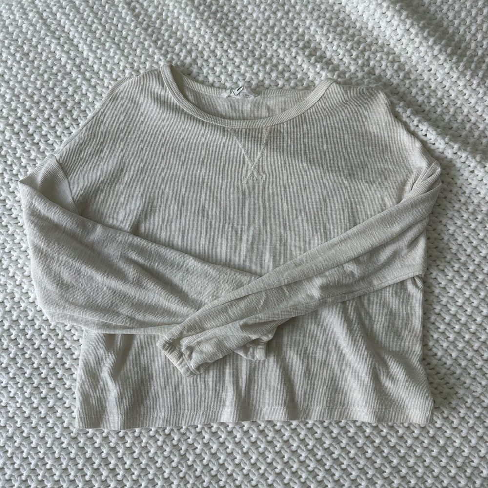 cropped white long sleeve